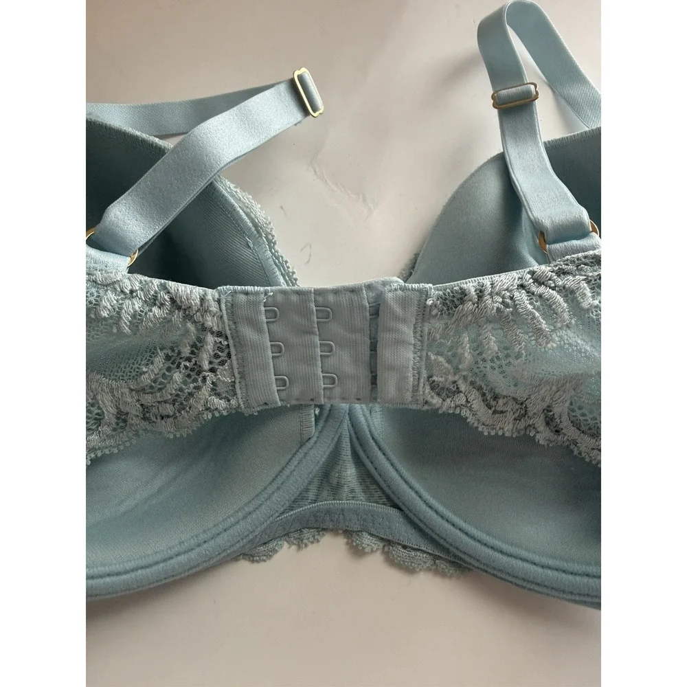 Natori 32G Feathers Plunge Lace T-Shirt Bra  730023 Ribbon Blue